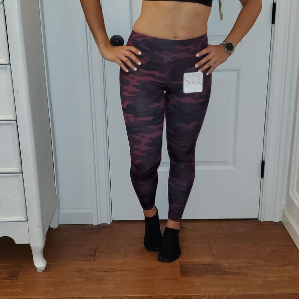 Plum Camo Workout Leggings - Picture 4 of 9